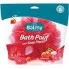Мочалка для тела Balmy Клубника синтетическая с кусочками мыла
