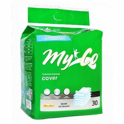 Пелюшки гігієнічні поглинаючі MyCo Cover розмір 60 см x 45 см 30 шт.