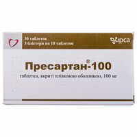 Пресартан таблетки по 100 мг №30 (3 блистера х 10 таблеток)