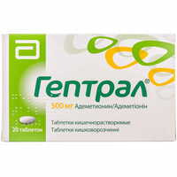 Гептрал таблетки по 500 мг №20 (2 блистера х 10 таблеток)