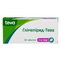 Глимепирид-Тева таблетки по 4 мг №30 (3 блистера х 10 таблеток)