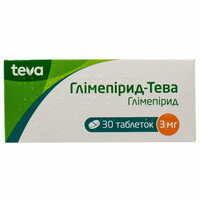 Глімепірид-Тева таблетки по 3 мг №30 (3 блістери х 10 таблеток)