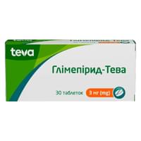 Купить Глимепирид-Тева таблетки по 3 мг №30 (3 блистера х 10 таблеток) Глимепирид-Тева таблетки по 3 мг №30 (3 блистера х 10 таблеток)