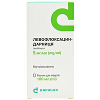 Левофлоксацин-Дарница раствор д/инф. 5 мг/мл по 100 мл (флакон)