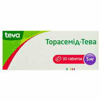 Торасемид-Тева таблетки по 5 мг №30 (3 блистера х 10 таблеток)