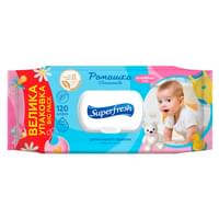 Салфетки влажные детские Superfresh с ромашкой 120 шт.
