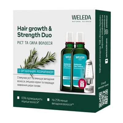 Набор Weleda Рост и сила волос тоник-стимулятор по 100 мл 2 шт. + аппликатор