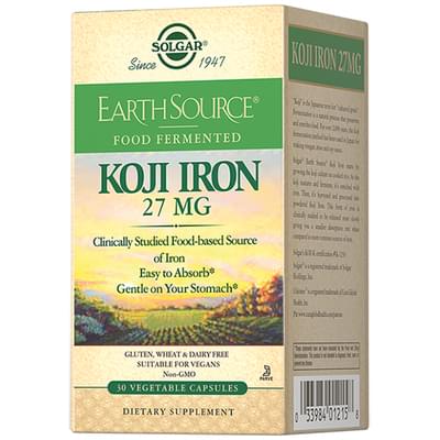 Solgar Железо в ферментированной культуре Коджи капсулы по 27 мг №30