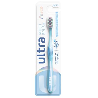 Зубная щетка Fesco Ultra Multibrush голубая мягкая 1 шт.