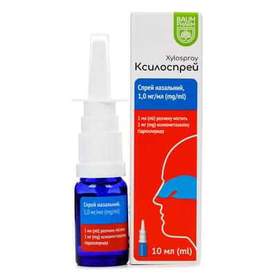 Ксилоспрей Baum Pharm спрей назал. 1 мг/мл по 10 мл (флакон)