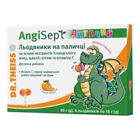 Ангі Септ Дитячі зі смаком апельсина льодяники на основі екстрактів ісландського моху, шавлії, алтею та вітаміну С №6 (блістер)