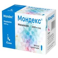 Мондекс супозиторії по 1000 мг №30 (6 блістерів х 5 супозиторіїв)