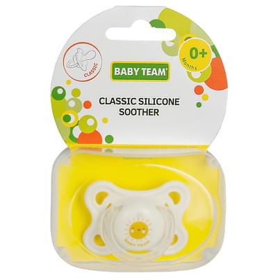 Пустышка силиконовая Baby Team 3020 классическая с рождения 1 шт.
