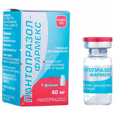 Пантопразол-Фармекс лиофилизат д/ин. по 40 мг (флакон)