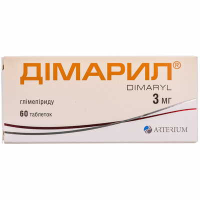 Дімарил таблетки по 3 мг №60 (6 блістерів х 10 таблеток)