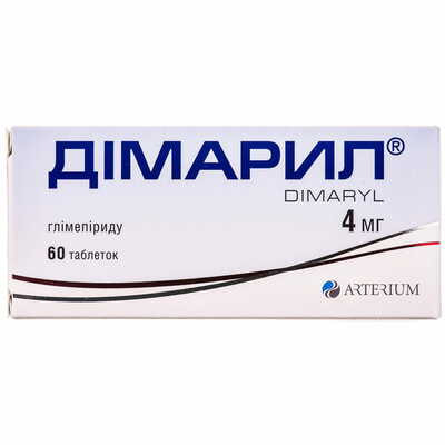 Дімарил таблетки по 4 мг №60 (6 блістерів х 10 таблеток)