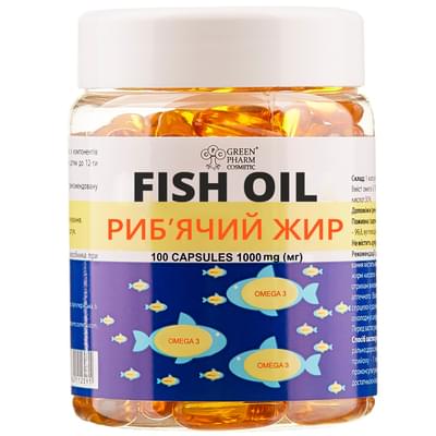 Рыбий жир Грин Фарм Косметик капсулы по 1000 мг №100 (флакон)