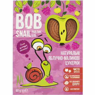 Конфеты Bob Snail Улитка Боб натуральные яблочно-малиновые 60г