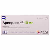 Арипразол таблетки по 10 мг №30 (3 блістери х 10 таблеток)