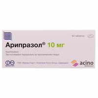 Арипразол таблетки по 10 мг №60 (6 блистеров х 10 таблеток)