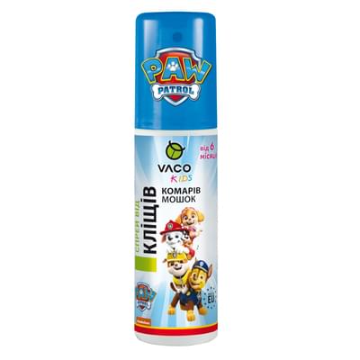 Спрей від комарів, кліщів та мошок Vaco Paw Patrol Sensitive для дітей з 6-ти місяців репелентний 80 мл
