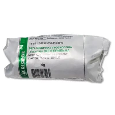 Вата медицинская Medicare гигроскопическая нестерильная рулон 50 г