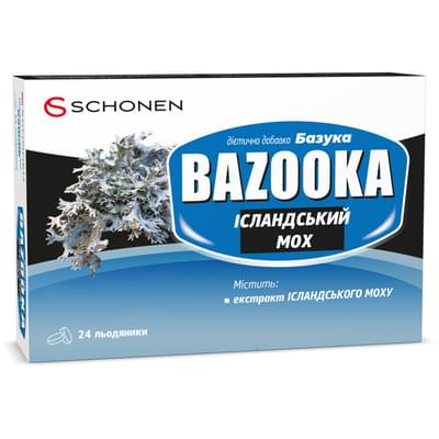 Базука Ісландський мох льодяники №24 (2 блістери х 12 льодяників)