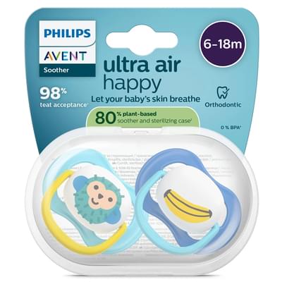 Пустышка силиконовая Avent SCF 080/26 Ultra air 6-18 месяцев 2 шт.