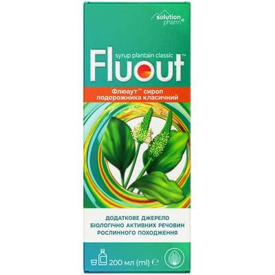 Флюаут Solution Pharm сироп подорожника класичний по 200 мл (флакон)