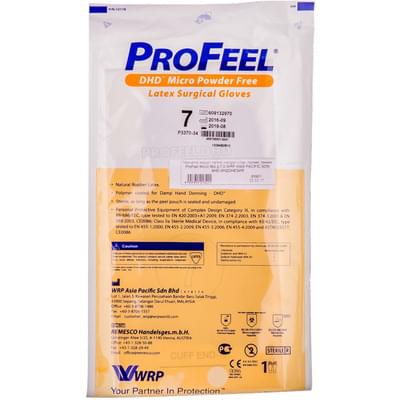 Перчатки хирургические ProFeel Micro латексные стерильные неприпудренные тонкие антибликовые с полимерным покрытием размер 7,0 пара