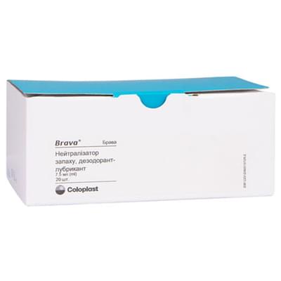 Нейтралізатор запаху Coloplast Brava 12060 дезодорант-лубрикант по 7,5 мл №20