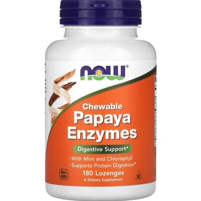 Now Papaya Enzymes Ферменты папайи для пищеварения леденцы №180