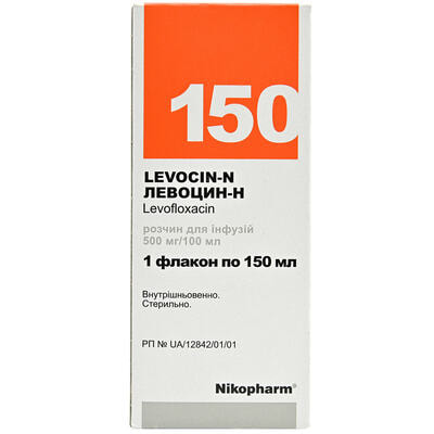 Левоцин-Н раствор д/инф. 500 мг / 100 мл по 150 мл (флакон)