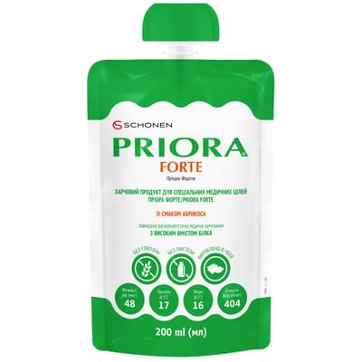 Питание для специальных целей Priora Форте для взрослых и детей от 3 лет со вкусом абрикоса 200 мл