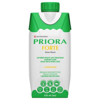 Харчування для спеціальних медичних цілей Priora Форте для дорослих та дітей від 3 років зі смаком ванілі 330 мл