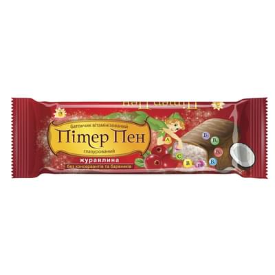Батончик глазурований Пітер Пен Журавлина 40 г