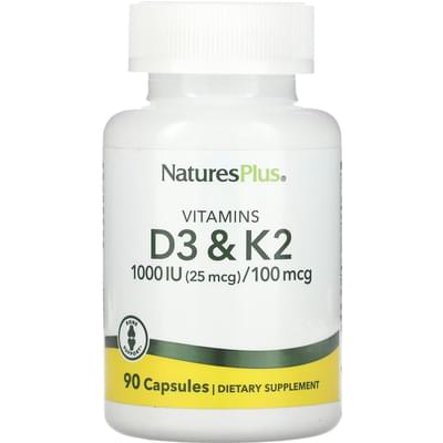 Nature's Plus Витамин D3 и К2 1000 МЕ / 100 мкг капсулы №90
