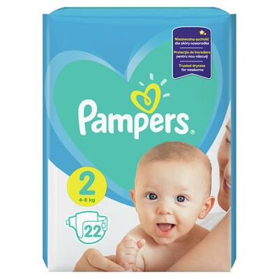 Подгузники Pampers размер 2, 4-8 кг, упаковка 22 шт.