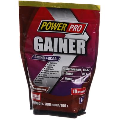 Гейнер із протеїном Power Pro Gainer із шоколадним смаком 1 кг