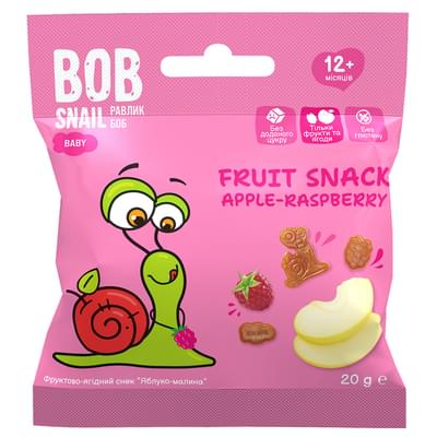 Снеки Bob Snail Яблуко-малина натуральні 20 г