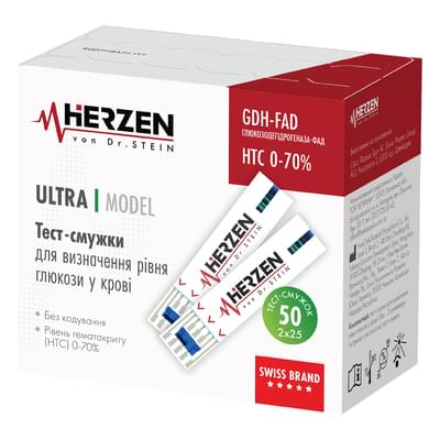 Тест-смужки для визначення глюкози у крові Herzen von Dr. Stein Ultra 50 шт.