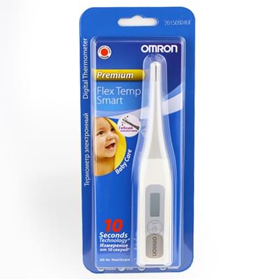 Термометр электронный Omron (Омрон) цифровой Flex Temp Smart (Флекс темп Смарт) модель MC-343F-E4 с гибким наконечником