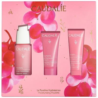 Набор Caudalie Vinohydra Serum Set 2025 Сыворотка гиалуроновая 30 мл + Гель для умывания увлажняющий 30 мл + Маска-увлажняющий крем 15 мл