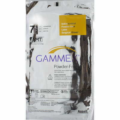 Рукавички хірургічні Gammex Powder-Free with AМТ латексні неприпудрені антимікробні розмір 7,5 пара