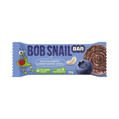 Батончик фруктово-ягідно-горіховий дитячий натуральний Bob Snail Равлик Боб Яблуко-чорниця-кеш'ю-кріспи кіноа 35 г