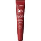 Бальзам-тінт для губ та щік Babe Laboratorios Sun Protection SPF 50 сонцезахисний з гіалуроновою кислотою та пептидами колір cherry 20 мл