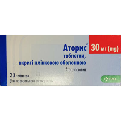 Аторис таблетки по 30 мг №30 (3 блістери х 10 таблеток)