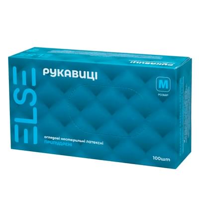 Перчатки смотровые Else латексные припудренные нестерильные размер M пара