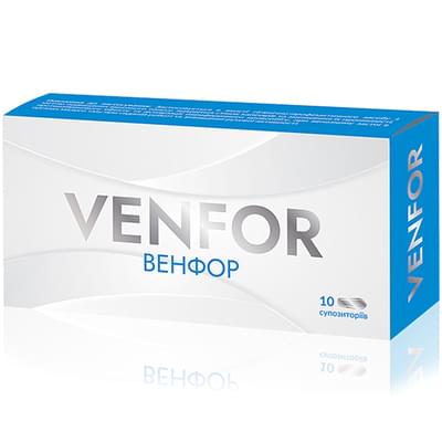 Венфор супозиторії №10 (2 блістери х 5 супозиторіїв)