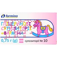 Купить Глицериновые суппозитории Фармина по 0,75 г №10 (2 блистера х 5 суппозиториев) Глицериновые суппозитории Фармина по 0,75 г №10 (2 блистера х 5 суппозиториев)